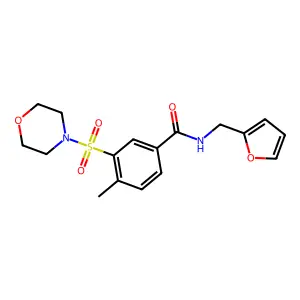 N-(2-furylmethyl)-4-methyl-3-(4-morpholinylsulfonyl)benzamide structure