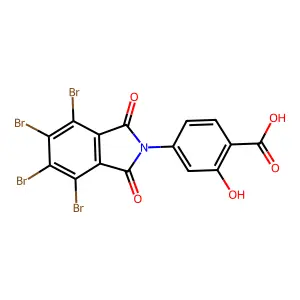 2-hydroxy-4-(4,5,6,7-tetrabromo-1,3-dioxo-1,3-dihydro-2H-isoindol-2-yl)benzoic acid structure