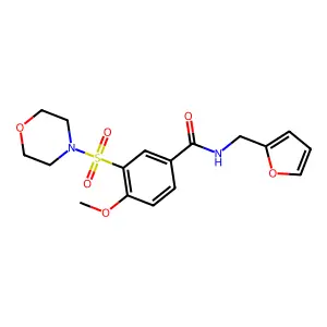 N-(furan-2-ylmethyl)-4-methoxy-3-morpholin-4-ylsulfonylbenzamide structure