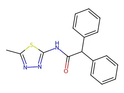N-(5-methyl-1,3,4-thiadiazol-2-yl)-2,2-diphenylacetamide structure
