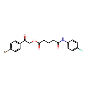 2-(4-Bromophenyl)-2-oxoethyl 5-(4-fluoroanilino)-5-oxopentanoate structure
