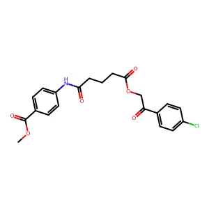 Methyl 4-({5-[2-(4-chlorophenyl)-2-oxoethoxy]-5-oxopentanoyl}amino)benzoate structure