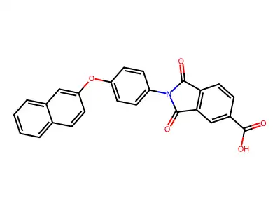 2-[4-(2-Naphthyloxy)phenyl]-1,3-dioxoisoindoline-5-carboxylic acid structure