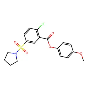 4-Methoxyphenyl 2-chloro-5-(1-pyrrolidinylsulfonyl)benzoate structure