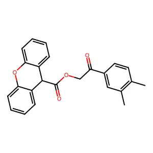 2-(3,4-dimethylphenyl)-2-oxoethyl 9H-xanthene-9-carboxylate structure