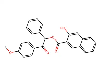 2-(4-Methoxyphenyl)-2-oxo-1-phenylethyl 3-hydroxy-2-naphthoate structure