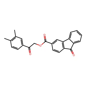 2-(3,4-dimethylphenyl)-2-oxoethyl 9-oxo-9H-fluorene-3-carboxylate structure