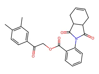 2-(3,4-dimethylphenyl)-2-oxoethyl 2-(1,3-dioxo-1,3,3a,4,7,7a-hexahydro-2H-isoindol-2-yl)benzoate structure