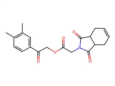 2-(3,4-dimethylphenyl)-2-oxoethyl (1,3-dioxo-1,3,3a,4,7,7a-hexahydro-2H-isoindol-2-yl)acetate structure