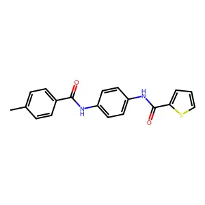 N-[4-[(4-methylbenzoyl)amino]phenyl]thiophene-2-carboxamide structure