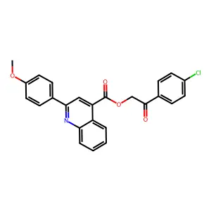 2-(4-Chlorophenyl)-2-oxoethyl 2-(4-methoxyphenyl)-4-quinolinecarboxylate structure