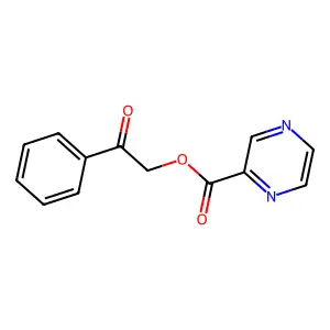 2-Oxo-2-phenylethyl 2-pyrazinecarboxylate structure
