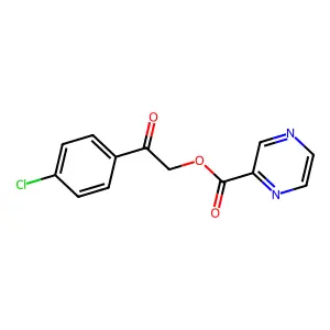 2-(4-Chlorophenyl)-2-oxoethyl pyrazine-2-carboxylate structure