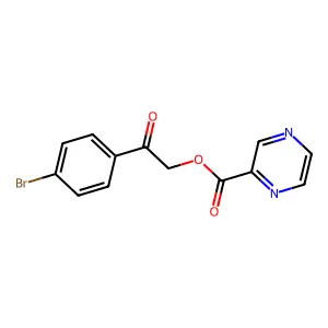2-(4-Bromophenyl)-2-oxoethyl pyrazine-2-carboxylate structure