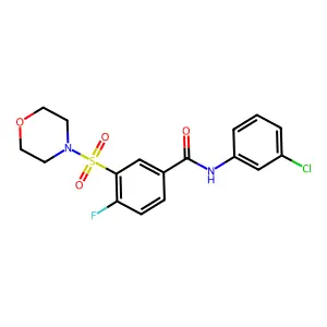 N-(3-chlorophenyl)-4-fluoro-3-morpholin-4-ylsulfonylbenzamide structure