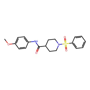 N-(4-methoxyphenyl)-1-(phenylsulfonyl)-4-piperidinecarboxamide structure