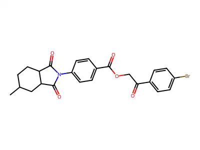 2-(4-bromophenyl)-2-oxoethyl 4-(5-methyl-1,3-dioxooctahydro-2H-isoindol-2-yl)benzoate structure