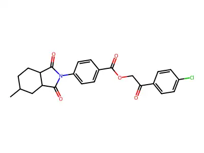 2-(4-chlorophenyl)-2-oxoethyl 4-(5-methyl-1,3-dioxooctahydro-2H-isoindol-2-yl)benzoate structure