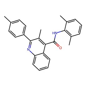 N-(2,6-dimethylphenyl)-3-methyl-2-(4-methylphenyl)quinoline-4-carboxamide structure