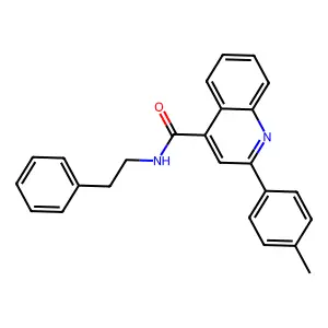 2-(4-methylphenyl)-N-(2-phenylethyl)quinoline-4-carboxamide structure