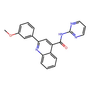 2-(3-methoxyphenyl)-N-(pyrimidin-2-yl)quinoline-4-carboxamide structure