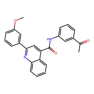 N-(3-acetylphenyl)-2-(3-methoxyphenyl)quinoline-4-carboxamide structure