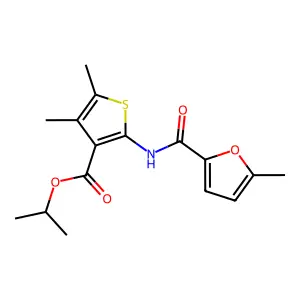 Isopropyl 4,5-dimethyl-2-[(5-methyl-2-furoyl)amino]-3-thiophenecarboxylate structure