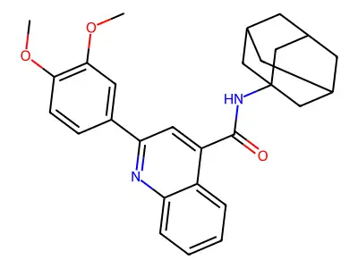 N-(1-adamantyl)-2-(3,4-dimethoxyphenyl)quinoline-4-carboxamide structure