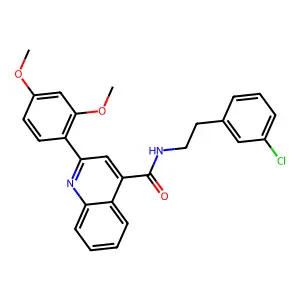 N-[2-(3-chlorophenyl)ethyl]-2-(2,4-dimethoxyphenyl)quinoline-4-carboxamide structure