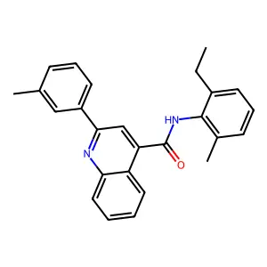 N-(2-ethyl-6-methylphenyl)-2-(3-methylphenyl)quinoline-4-carboxamide structure