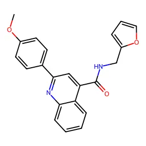 N-(furan-2-ylmethyl)-2-(4-methoxyphenyl)quinoline-4-carboxamide structure