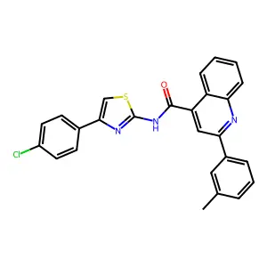 N-[4-(4-chlorophenyl)-1,3-thiazol-2-yl]-2-(3-methylphenyl)quinoline-4-carboxamide structure