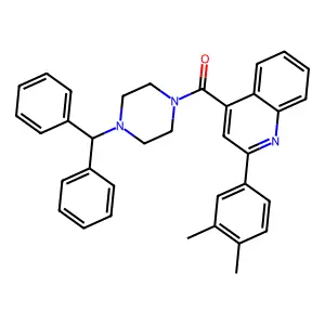 (4-Benzhydrylpiperazin-1-yl)-[2-(3,4-dimethylphenyl)quinolin-4-yl]methanone structure