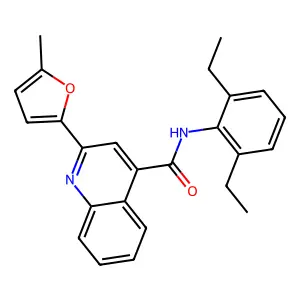 N-(2,6-diethylphenyl)-2-(5-methylfuran-2-yl)quinoline-4-carboxamide structure