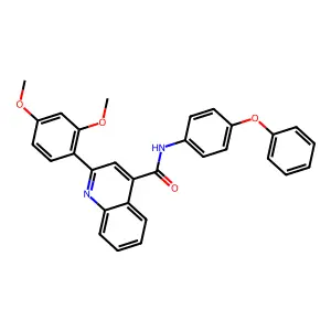 2-(2,4-dimethoxyphenyl)-N-(4-phenoxyphenyl)quinoline-4-carboxamide structure