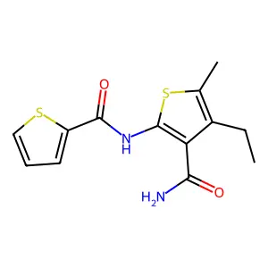 4-Ethyl-5-methyl-2-(thiophene-2-carbonylamino)thiophene-3-carboxamide structure