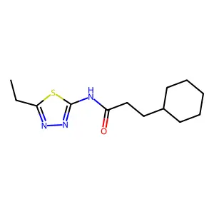 3-cyclohexyl-N-(5-ethyl-1,3,4-thiadiazol-2-yl)propanamide structure