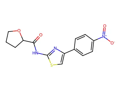 N-[4-(4-nitrophenyl)-1,3-thiazol-2-yl]oxolane-2-carboxamide structure