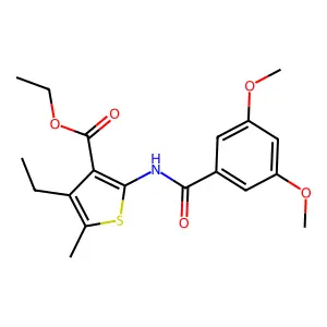 Ethyl 2-[(3,5-dimethoxybenzoyl)amino]-4-ethyl-5-methylthiophene-3-carboxylate structure