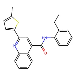 N-(2-ethylphenyl)-2-(5-methylthiophen-2-yl)quinoline-4-carboxamide structure
