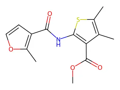Methyl 4,5-dimethyl-2-[(2-methyl-3-furoyl)amino]-3-thiophenecarboxylate structure