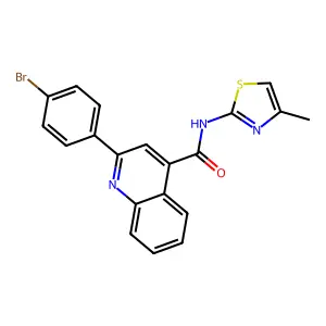 2-(4-bromophenyl)-N-(4-methyl-1,3-thiazol-2-yl)quinoline-4-carboxamide structure