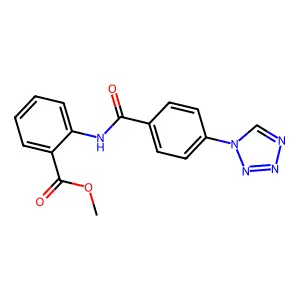 methyl 2-(4-(1H-tetrazol-1-yl)benzamido)benzoate structure