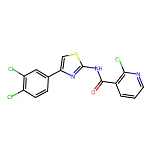 2-chloro-N-[4-(3,4-dichlorophenyl)-1,3-thiazol-2-yl]pyridine-3-carboxamide structure