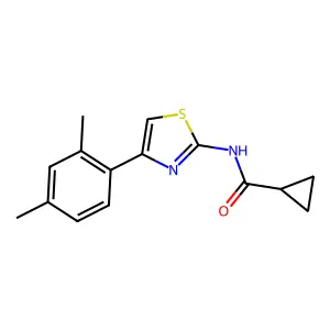 N-[4-(2,4-dimethylphenyl)-1,3-thiazol-2-yl]cyclopropanecarboxamide structure