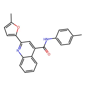 2-(5-methylfuran-2-yl)-N-(4-methylphenyl)quinoline-4-carboxamide structure