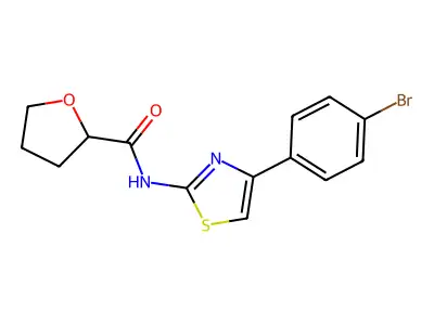 N-[4-(4-bromophenyl)-1,3-thiazol-2-yl]oxolane-2-carboxamide structure