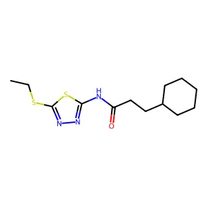 3-cyclohexyl-N-[5-(ethylsulfanyl)-1,3,4-thiadiazol-2-yl]propanamide structure