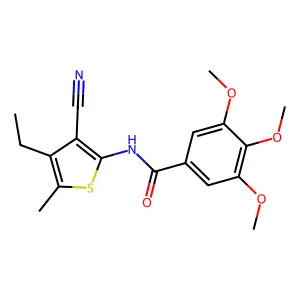 N-(3-cyano-4-ethyl-5-methylthiophen-2-yl)-3,4,5-trimethoxybenzamide structure