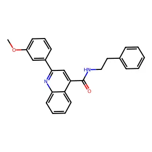 2-(3-methoxyphenyl)-N-(2-phenylethyl)quinoline-4-carboxamide structure